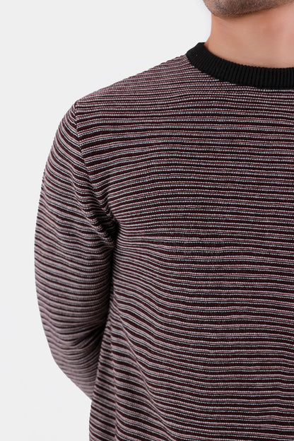 Crew Neck Striped Sweater - Cougar Clothing