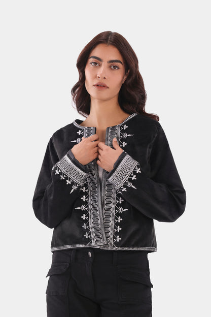 Embroidered Velvet Jacket - Cougar Clothing