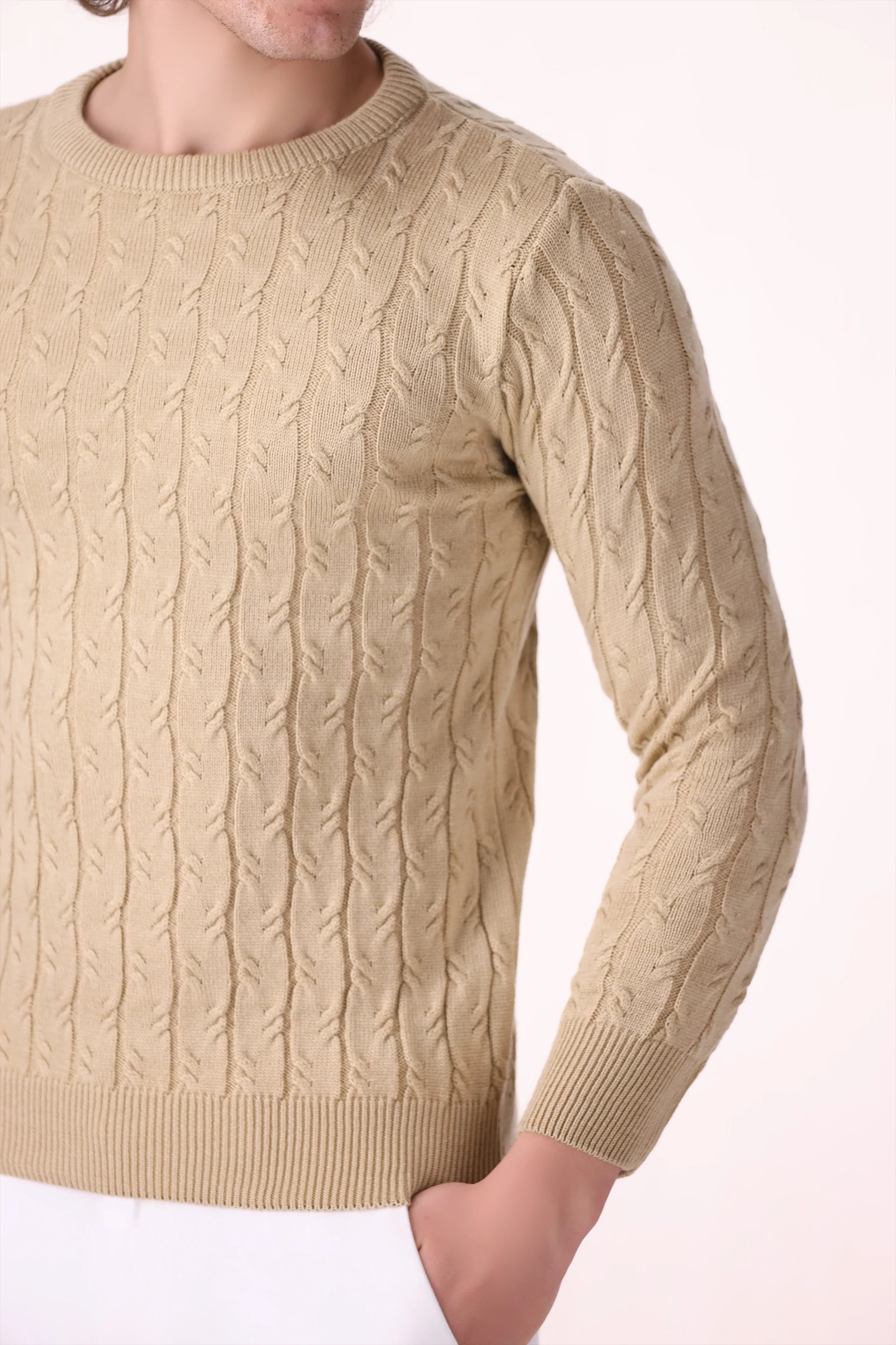 Cable Knit Acrylic Sweater - Cougar Clothing
