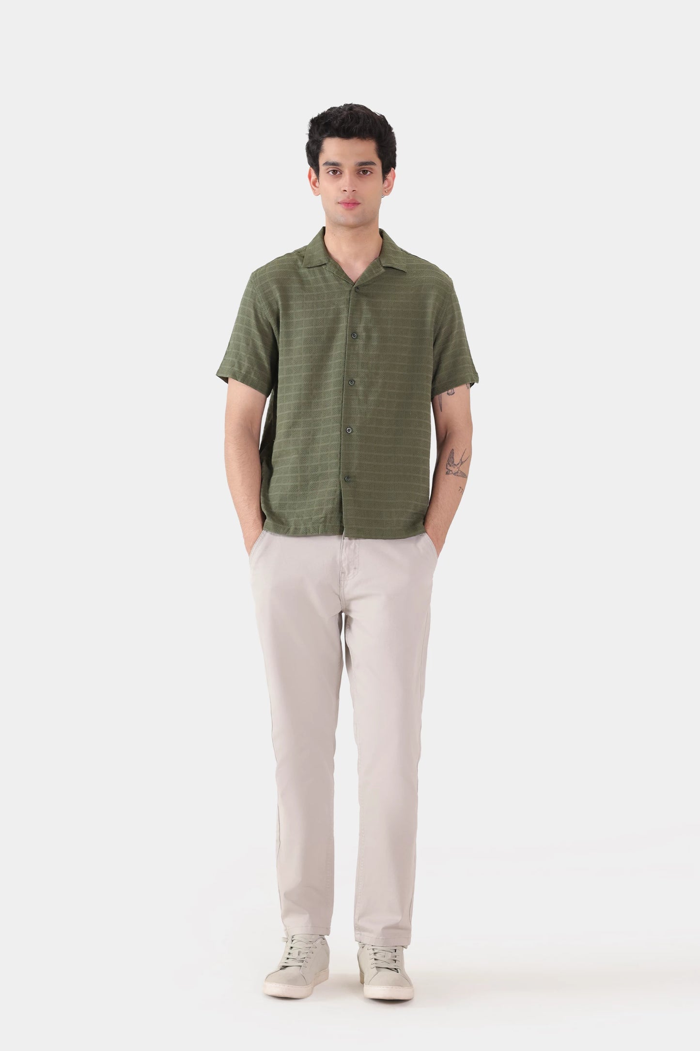 Textured Cotton Shirt - Cougar Clothing