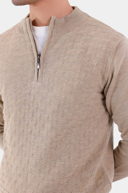 Textured Quarter Zip Sweater - Cougar Clothing