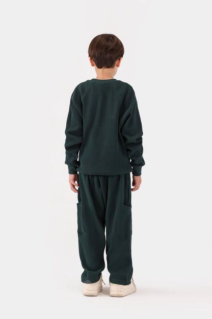 Waffle Knit Sweatshirt - Cougar Clothing