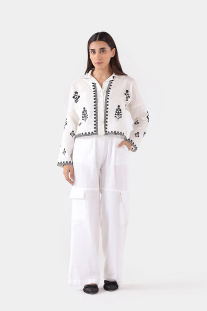 Embroidered Cropped Shirt - Cougar Clothing
