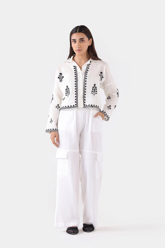 Embroidered Cropped Shirt - Cougar Clothing