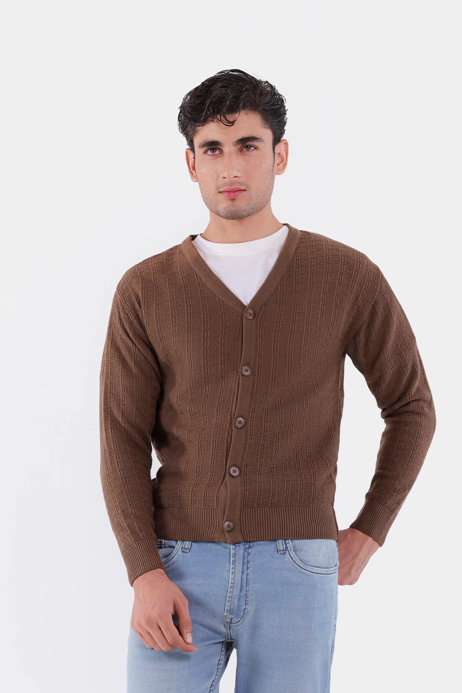 V-Neck Button-Front Cardigan - Cougar Clothing