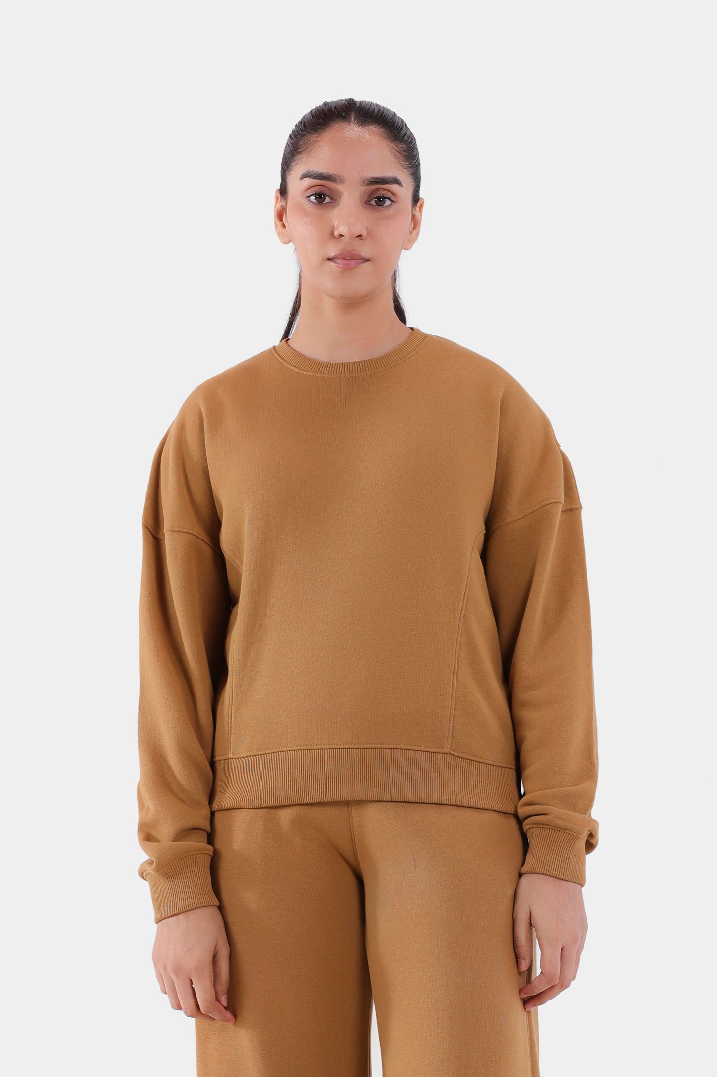 Basic Paneled Sweatshirt - Cougar Clothing