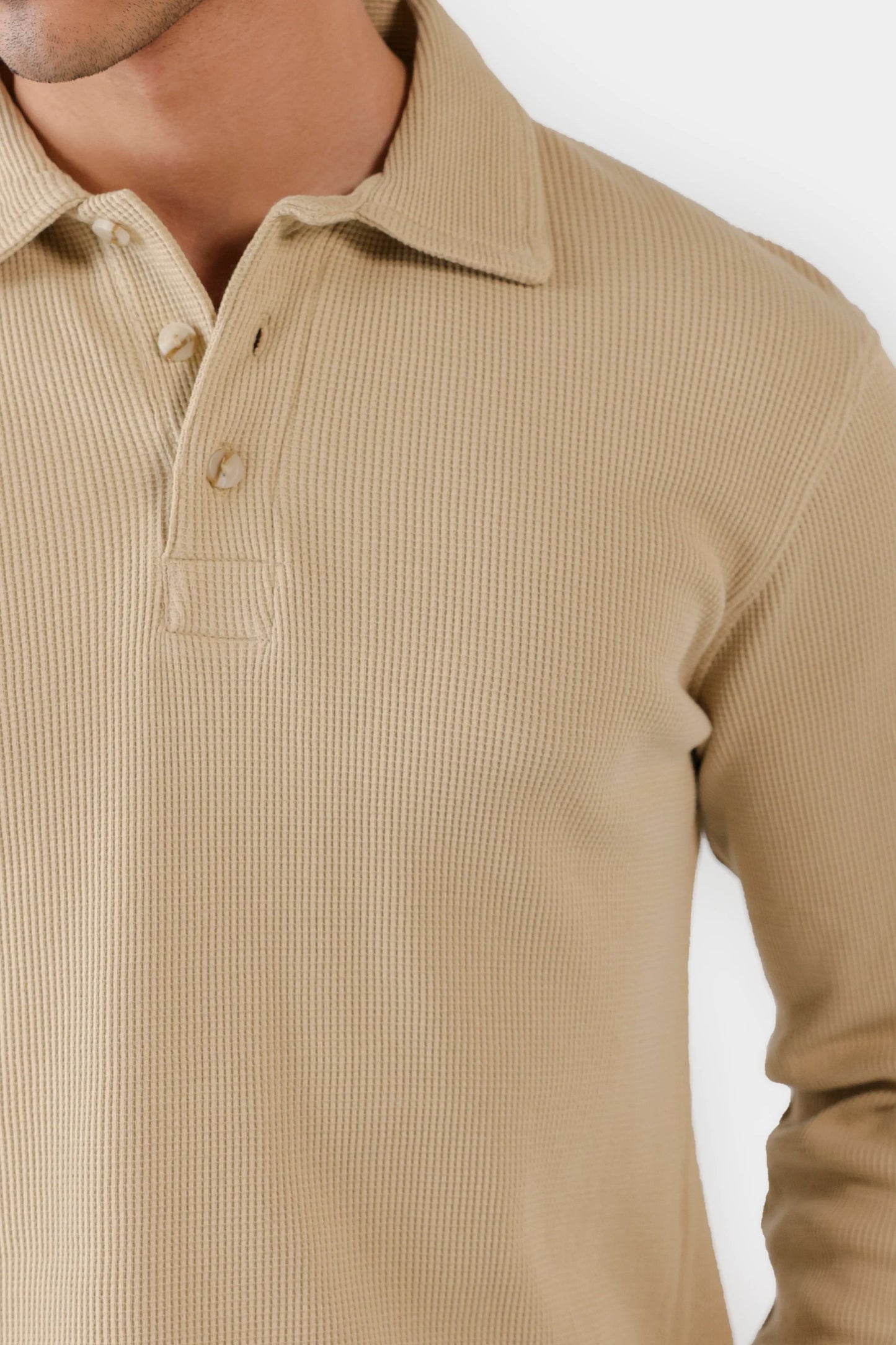 Waffle Knit Polo - Cougar Clothing