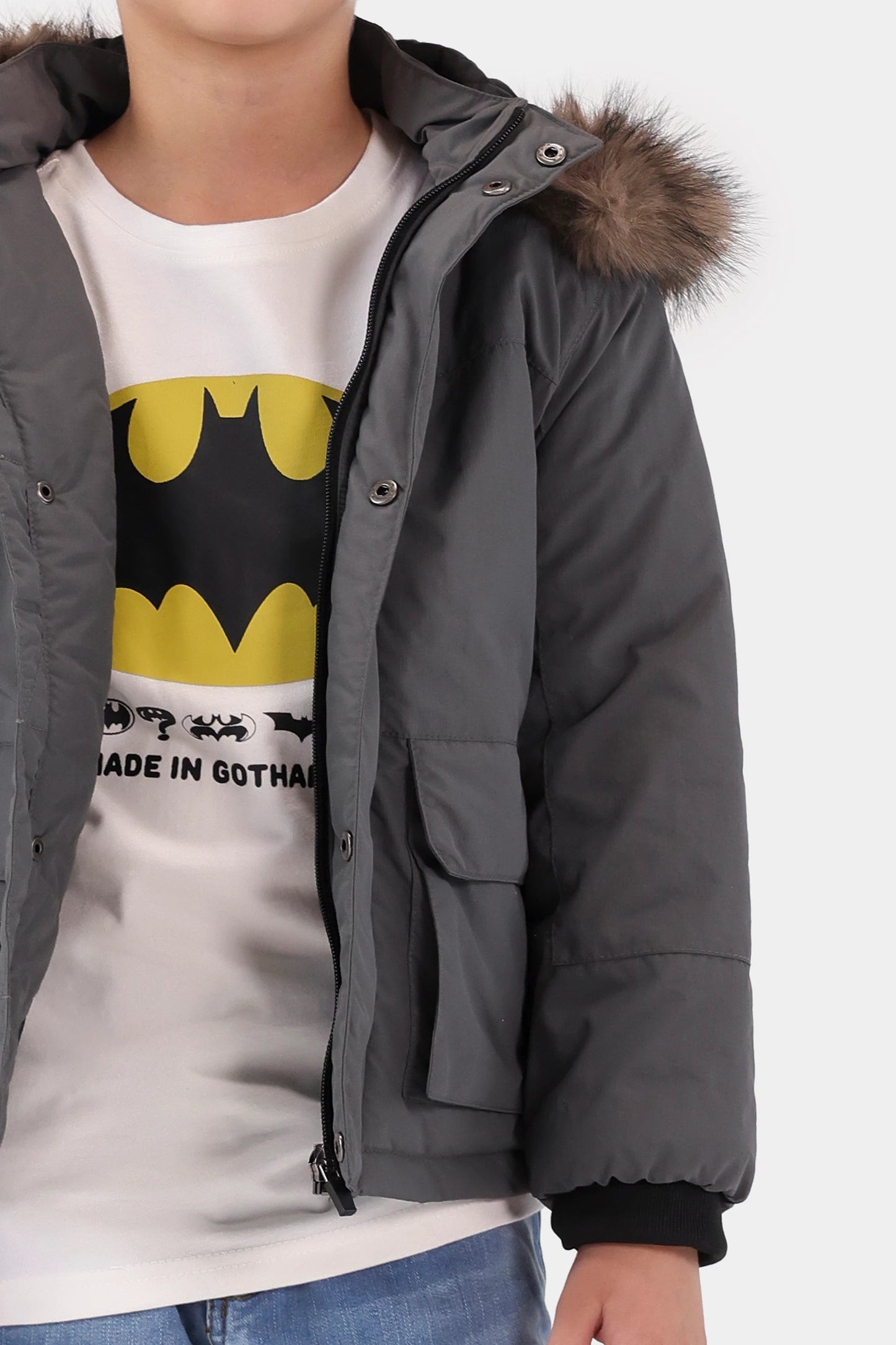 Faux Fur Hood Jacket - Cougar Clothing