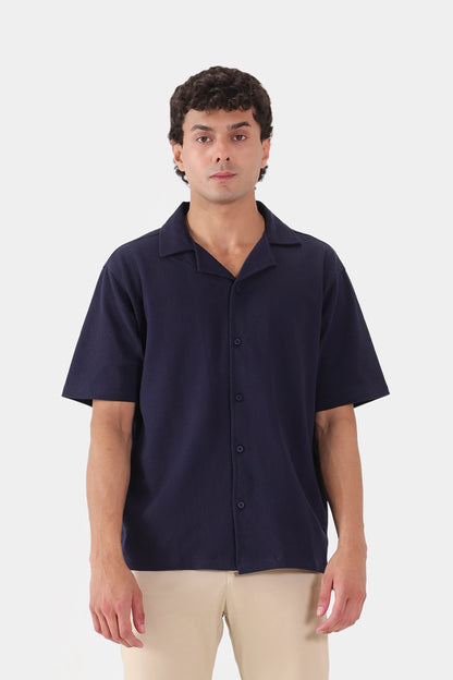 Popcorn Knit Boxy Shirt - Cougar Clothing
