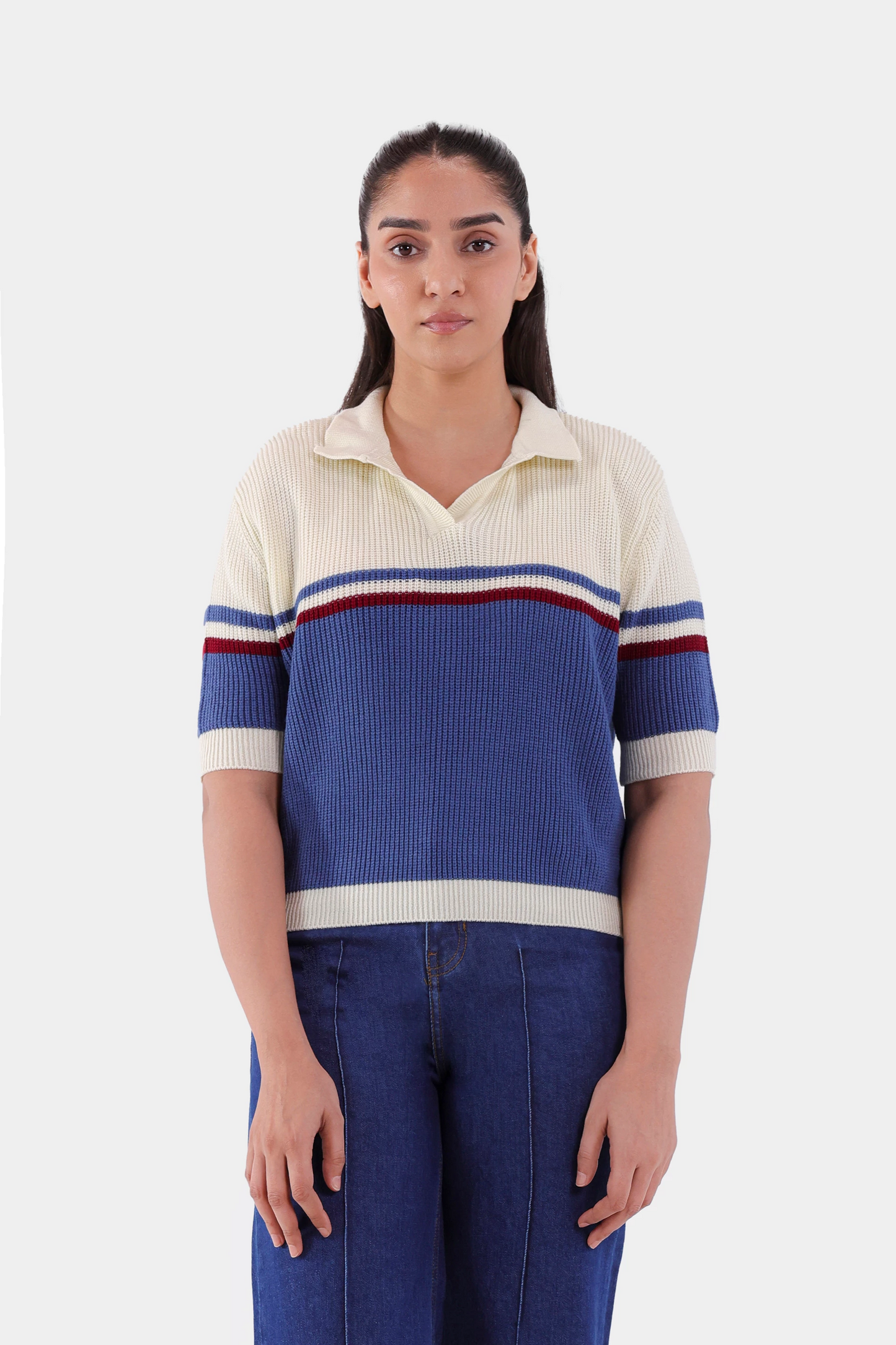 Johnny Collar Color Block Sweater - Cougar Clothing