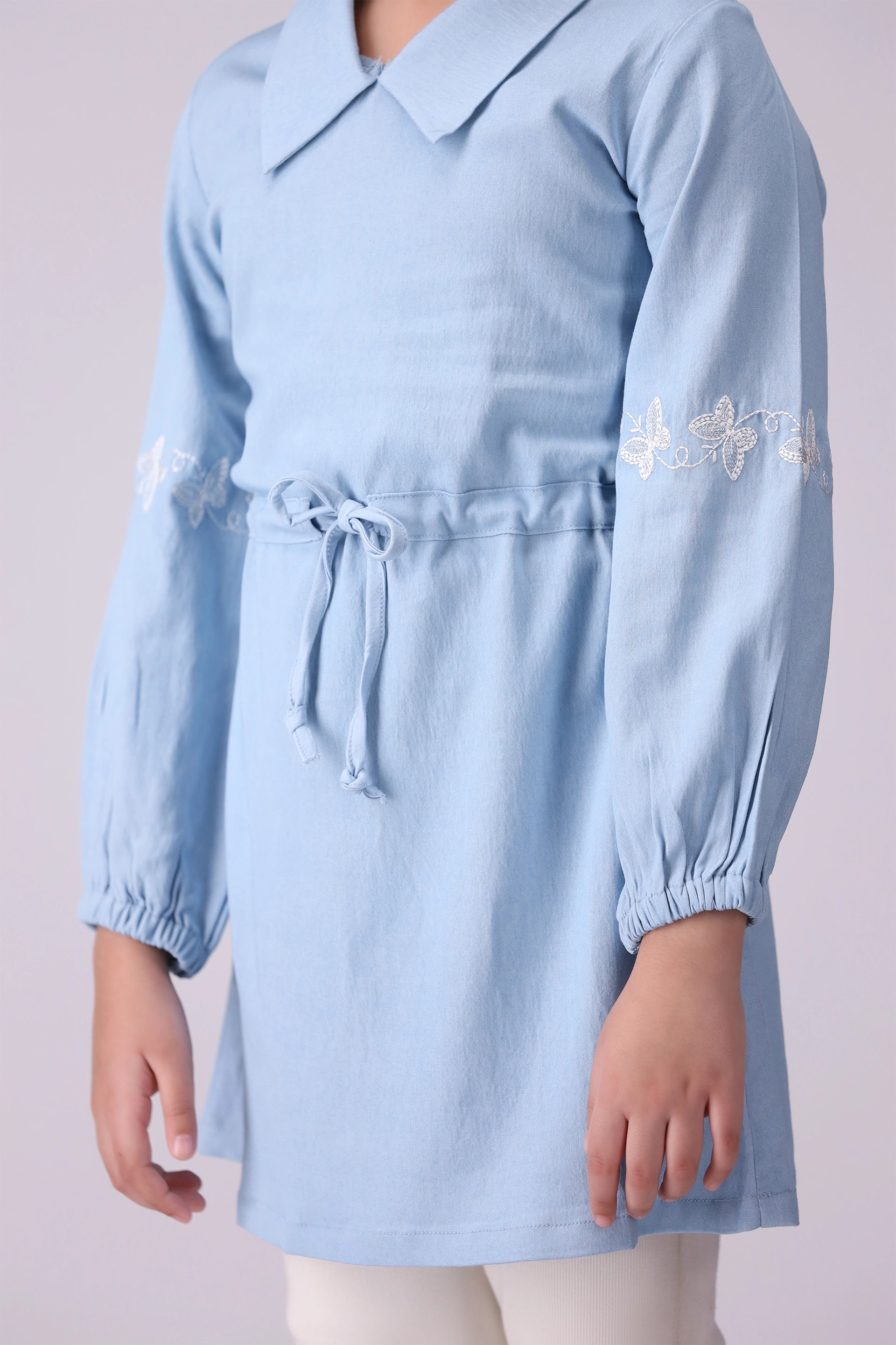 Chambray Embroidered Dress - Cougar Clothing