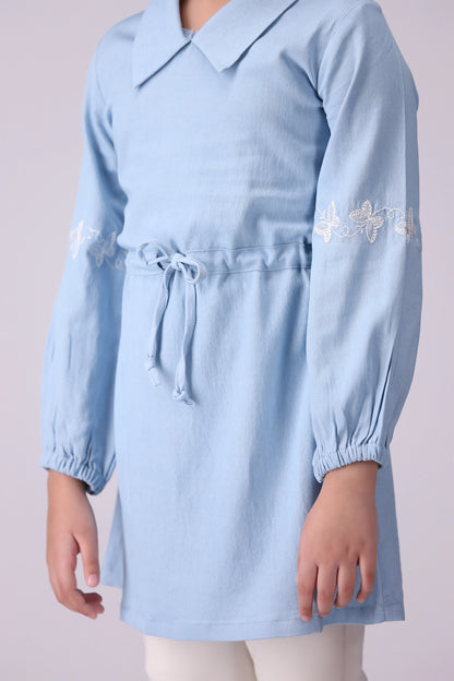 Chambray Embroidered Dress - Cougar Clothing