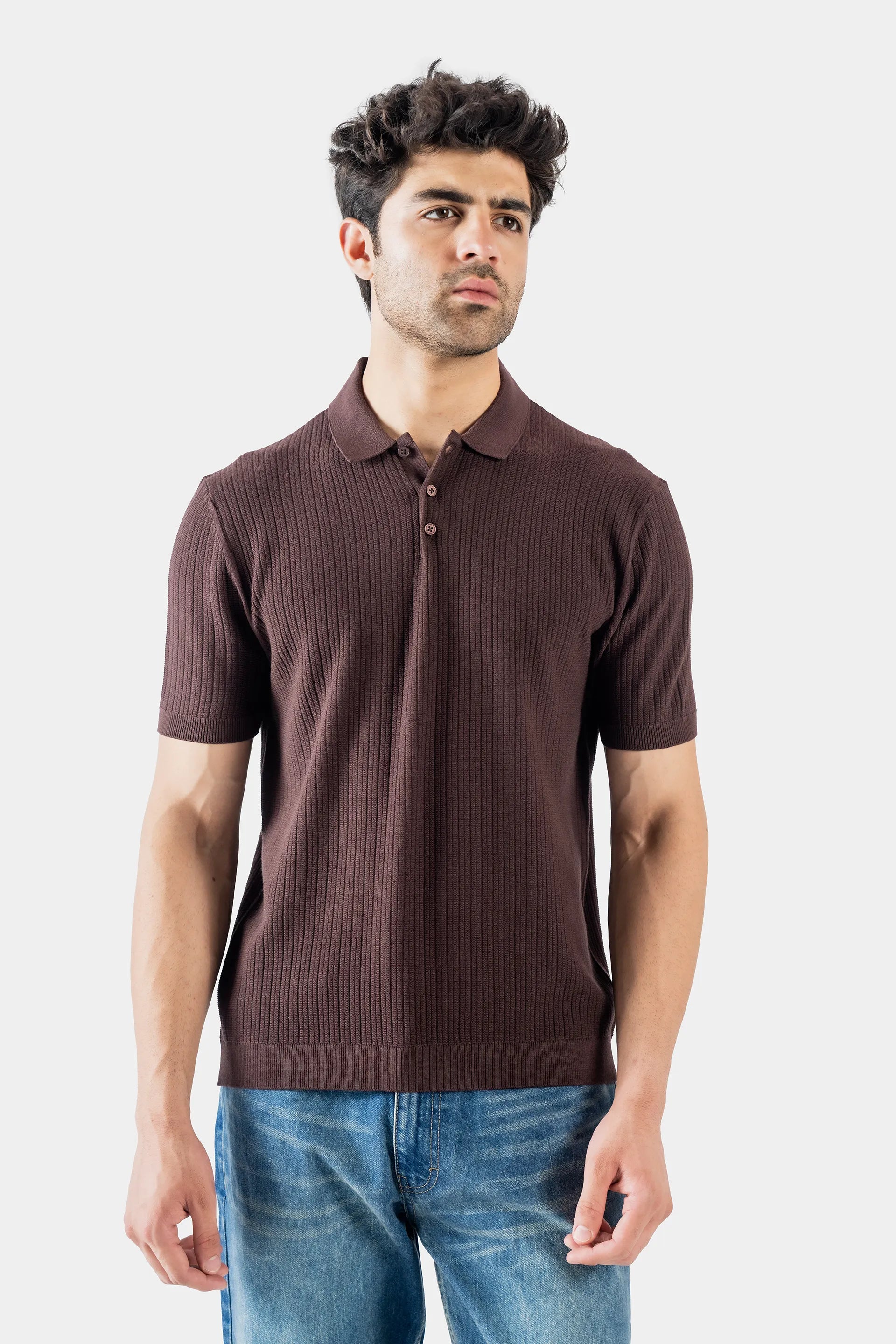 Vertical Knit Polo - Cougar Clothing
