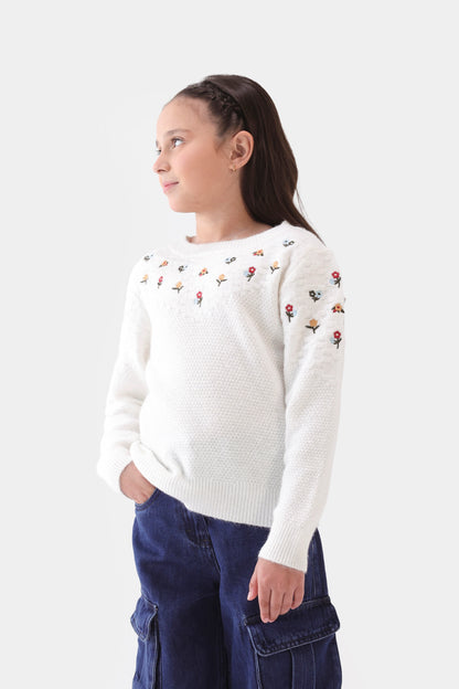 Floral Embroidered Jumper - Cougar Clothing