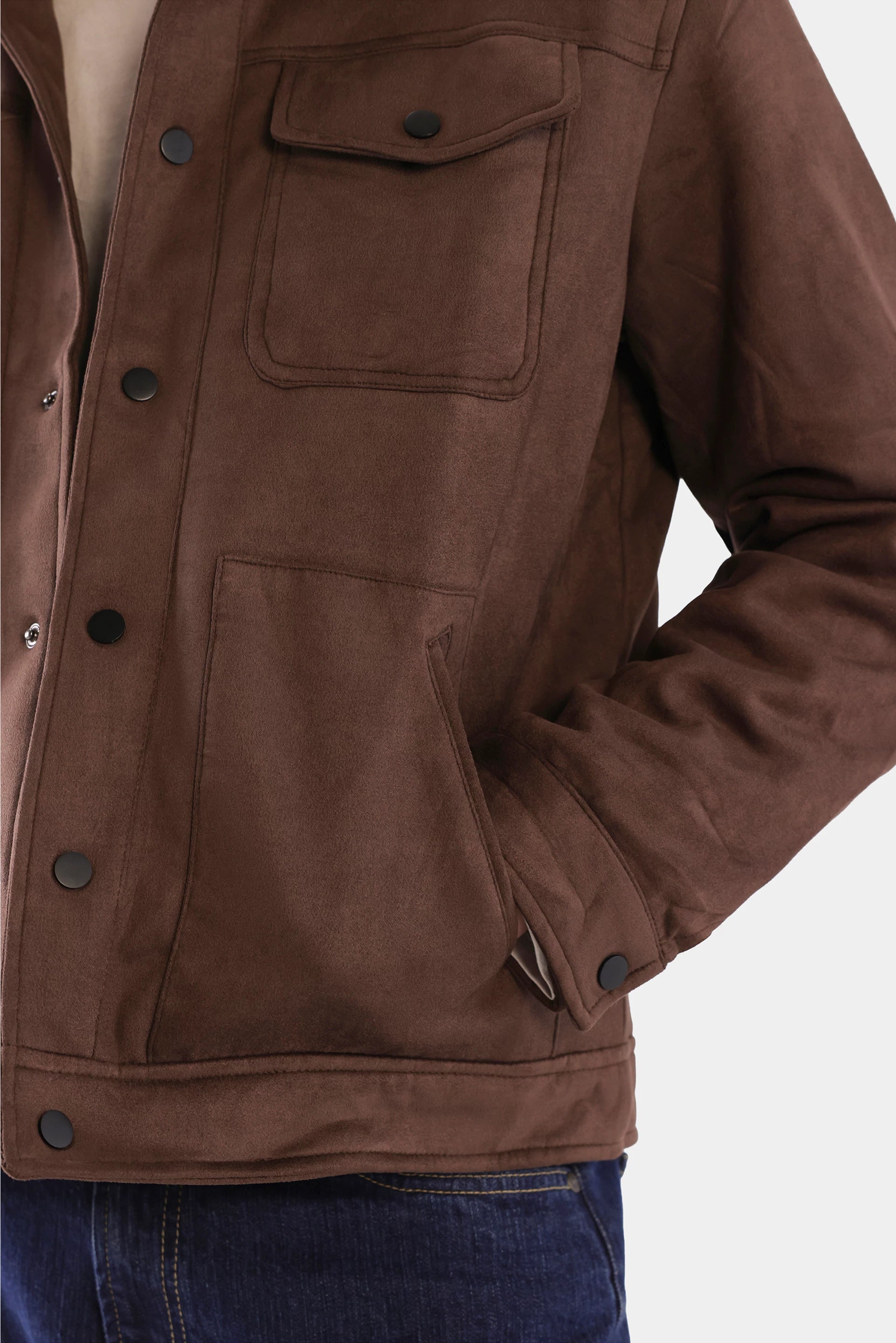 Faux Suede Trucker Jacket - Cougar Clothing