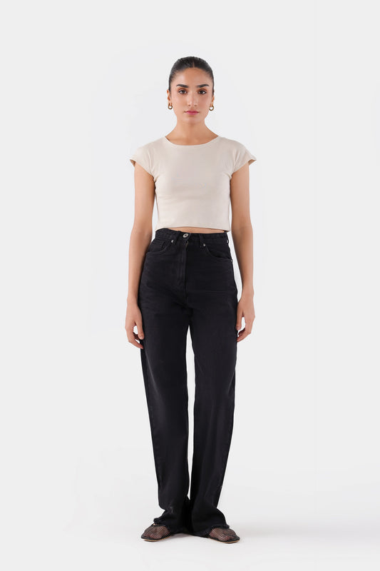 Frayed Hem Straight Fit Jeans - Cougar Clothing