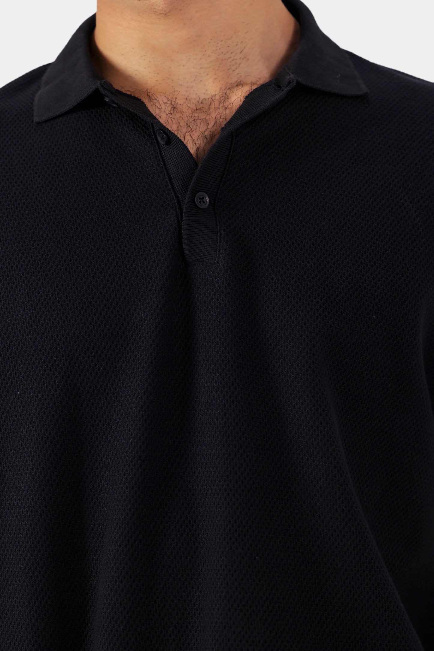 Relaxed Popcorn Knit Polo - Cougar Clothing