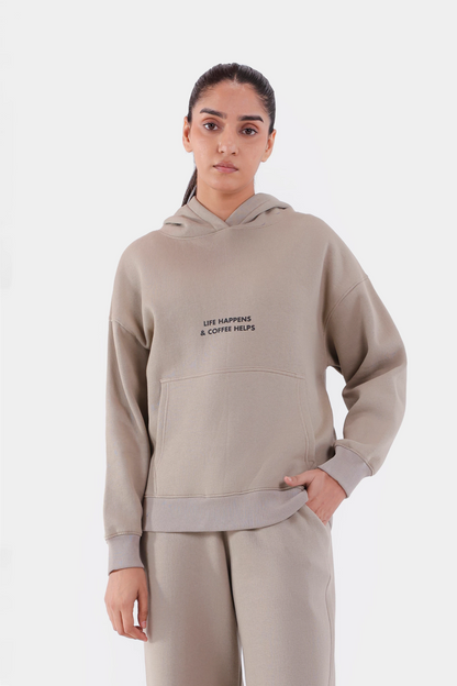 Slogan Printed Hoodie - Cougar Clothing