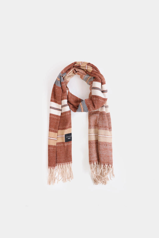 Striped Knitted Shawl - Cougar Clothing