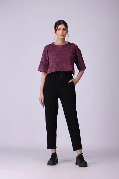 Cropped Garment Dyed T-Shirt - Cougar Clothing