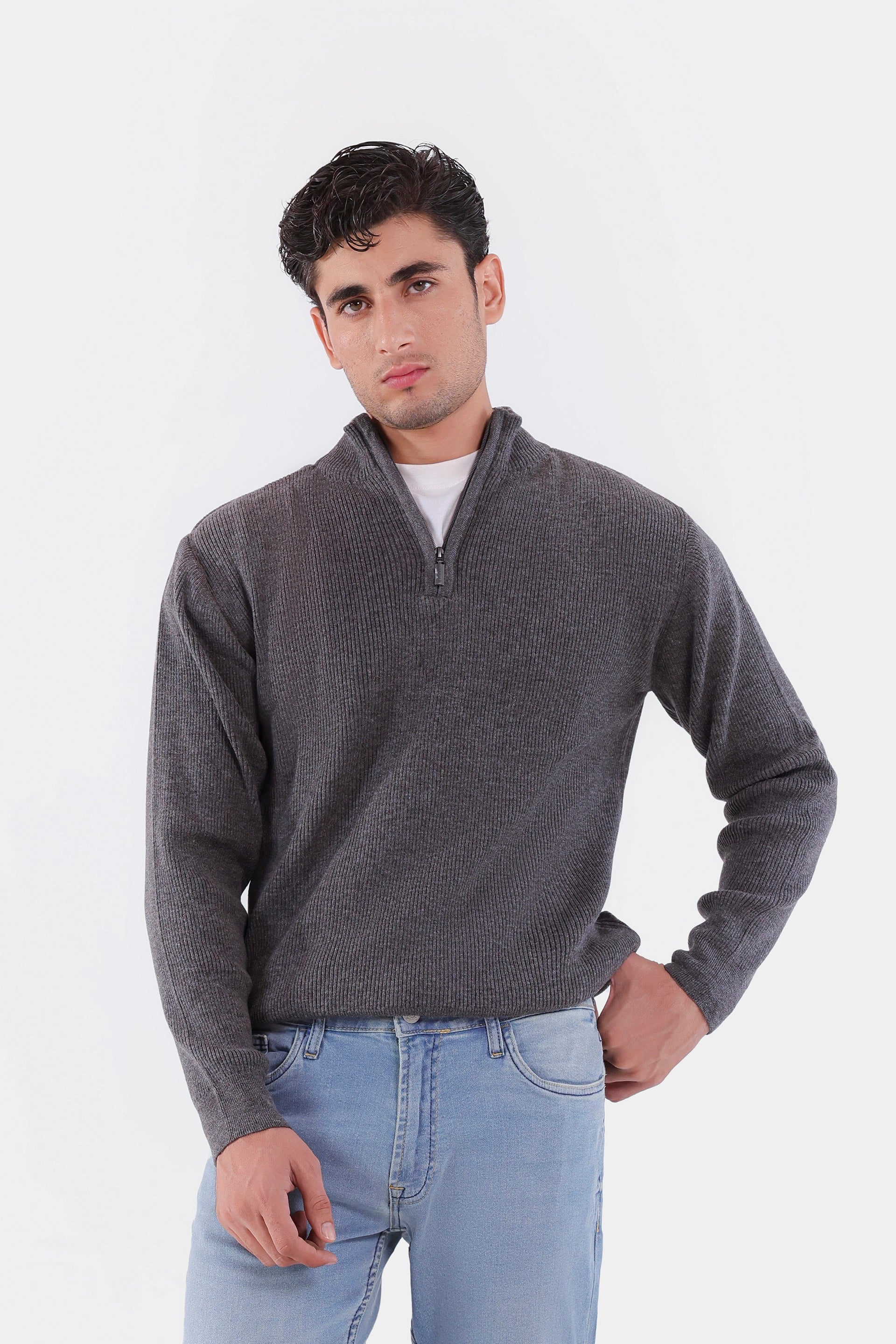 Quarter Zip Sweater - Cougar Clothing