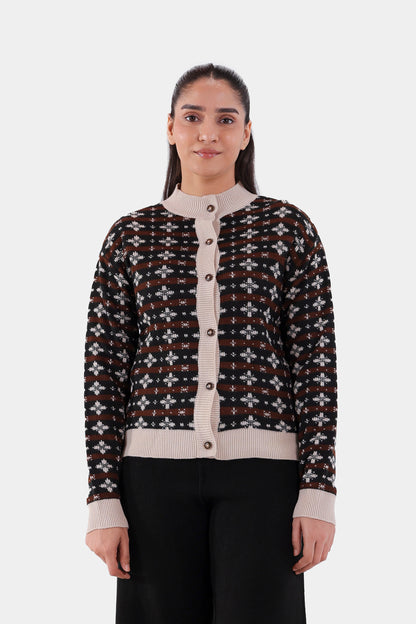 Jacquard Knit Cardigan - Cougar Clothing