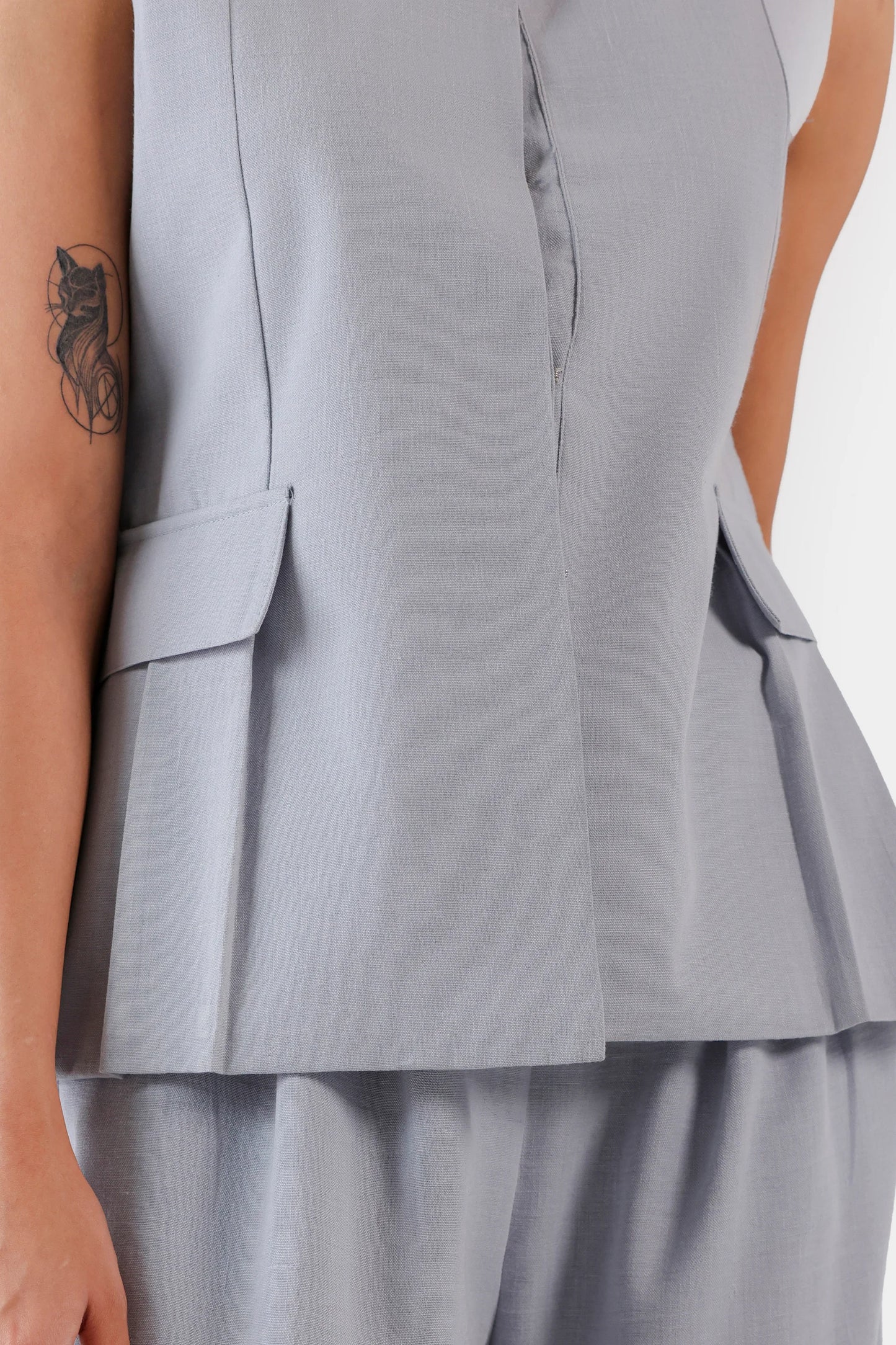 Flap Pleat-Detail Top - Cougar Clothing