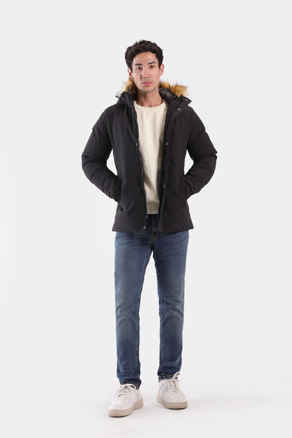 Faux Fur Hooded Jacket - Cougar Clothing