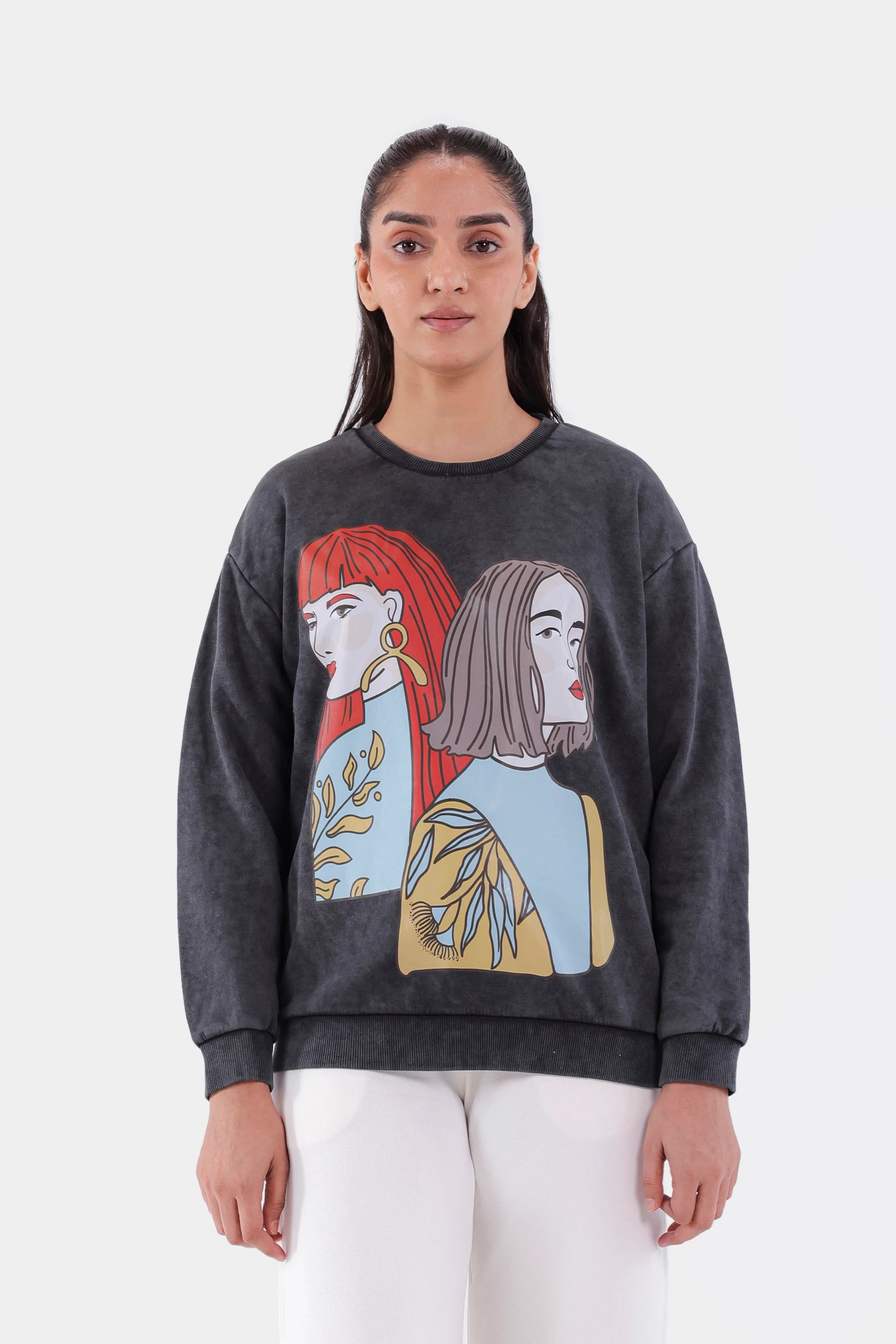 Garment Dyed Graphic Sweatshirt - Cougar Clothing