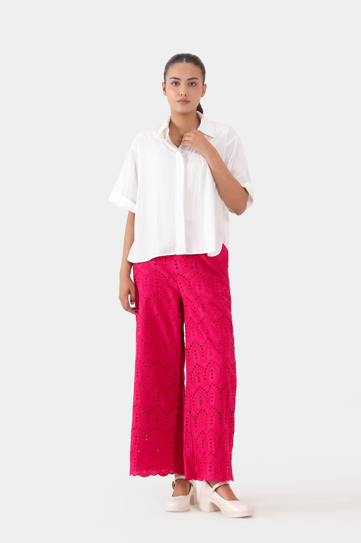 Schiffli Embroidered Trousers - Cougar Clothing
