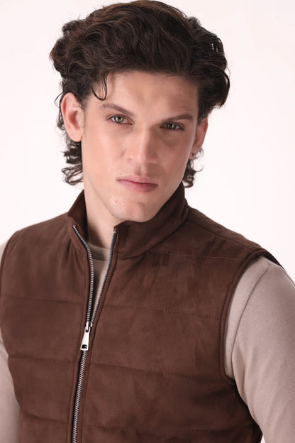 Quilted Suede Gilet - Cougar Clothing