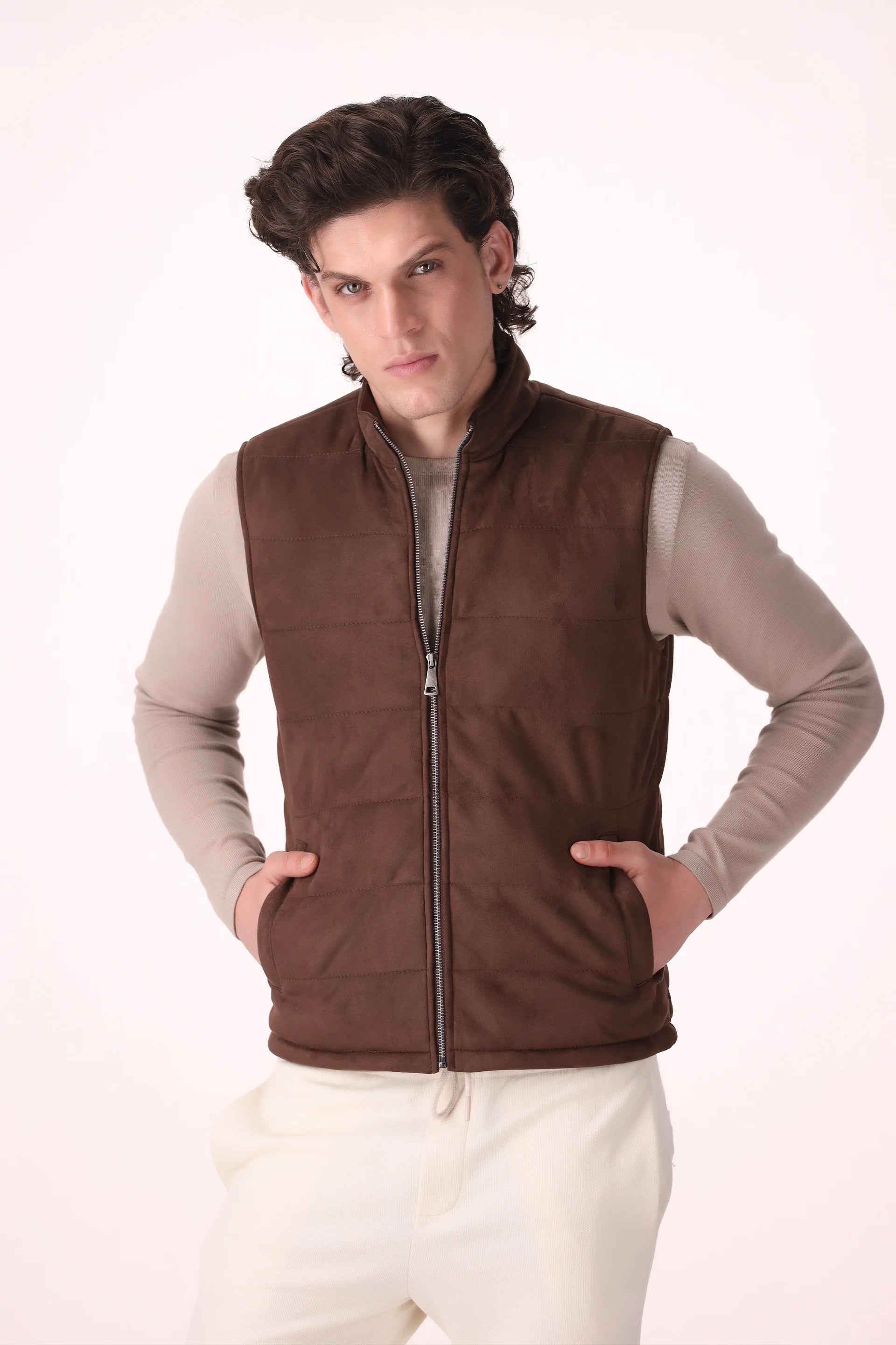 Quilted Suede Gilet - Cougar Clothing