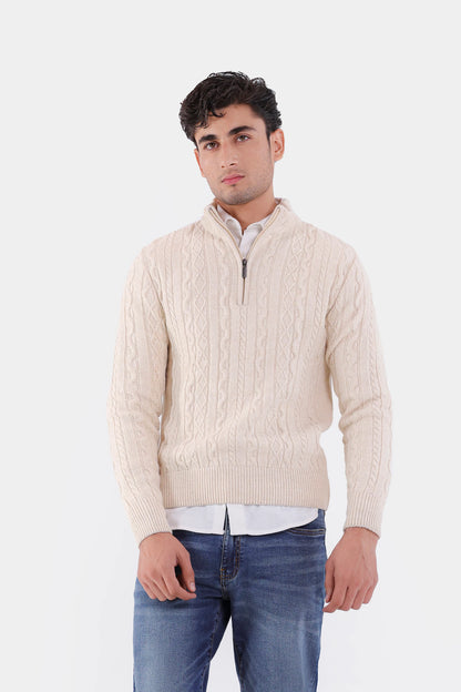 Quarter Zip Knit Sweater - Cougar Clothing