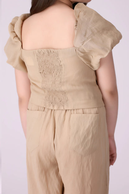 Button-Front Cropped Top - Cougar Clothing