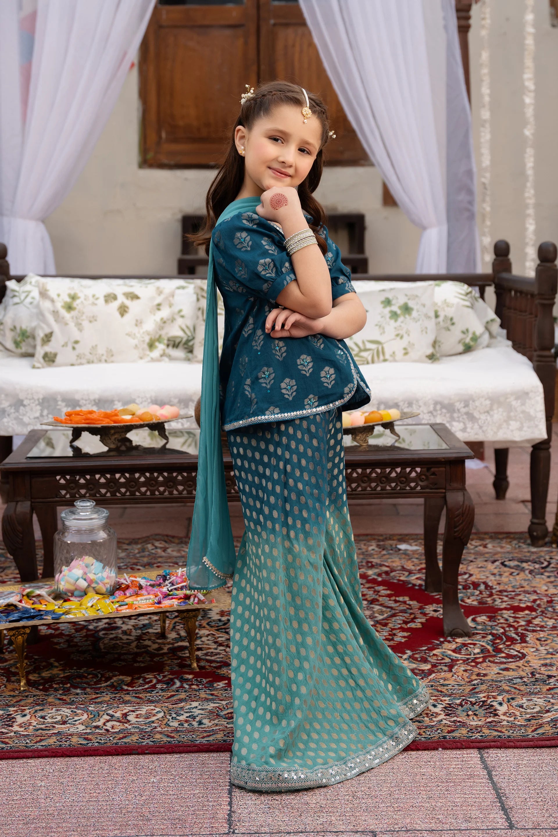 Jamawar Sharara Set - Cougar Clothing