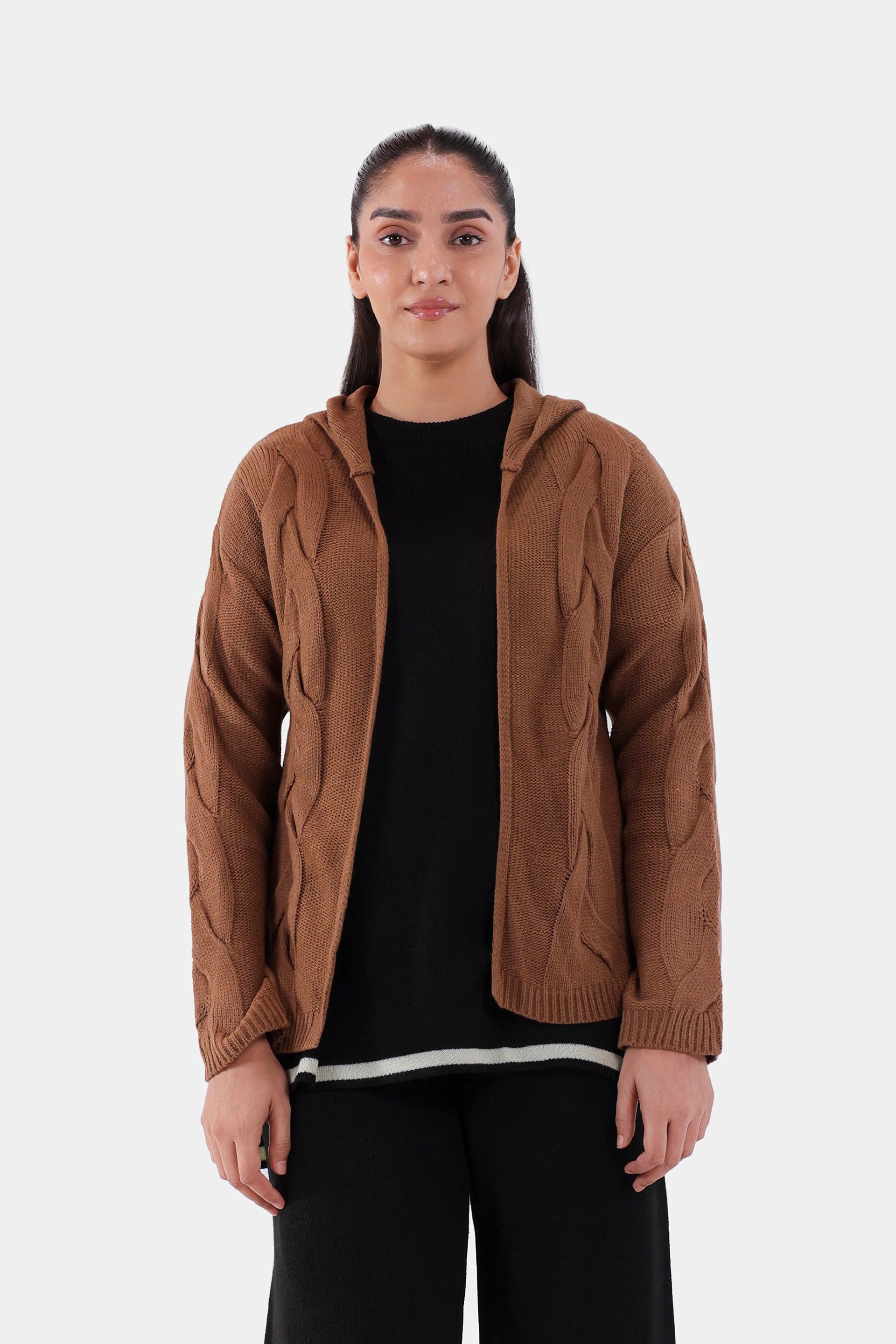 Hooded Front Open Cardigan - Cougar Clothing