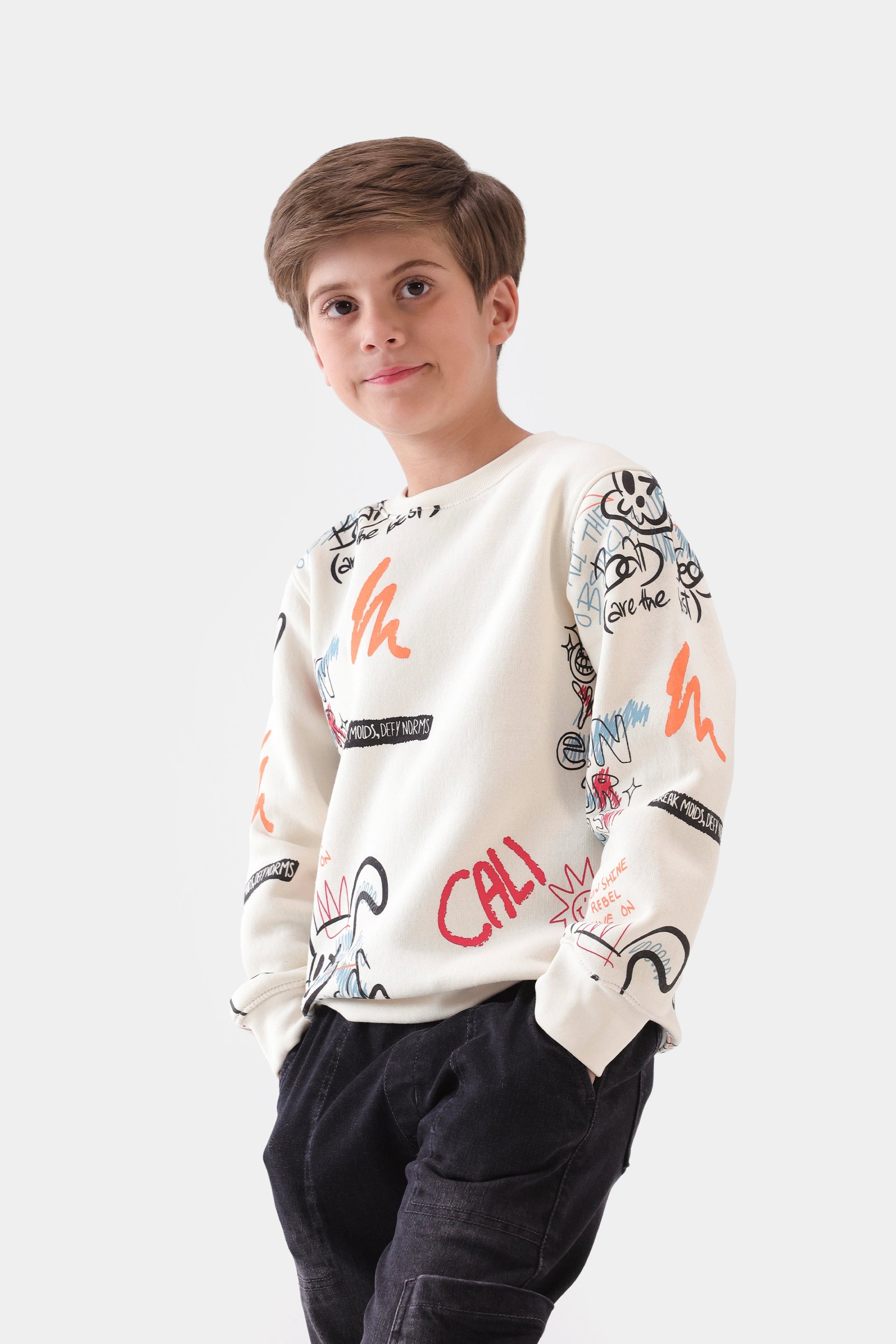 Graphic Print Fleece Sweatshirt - Cougar Clothing