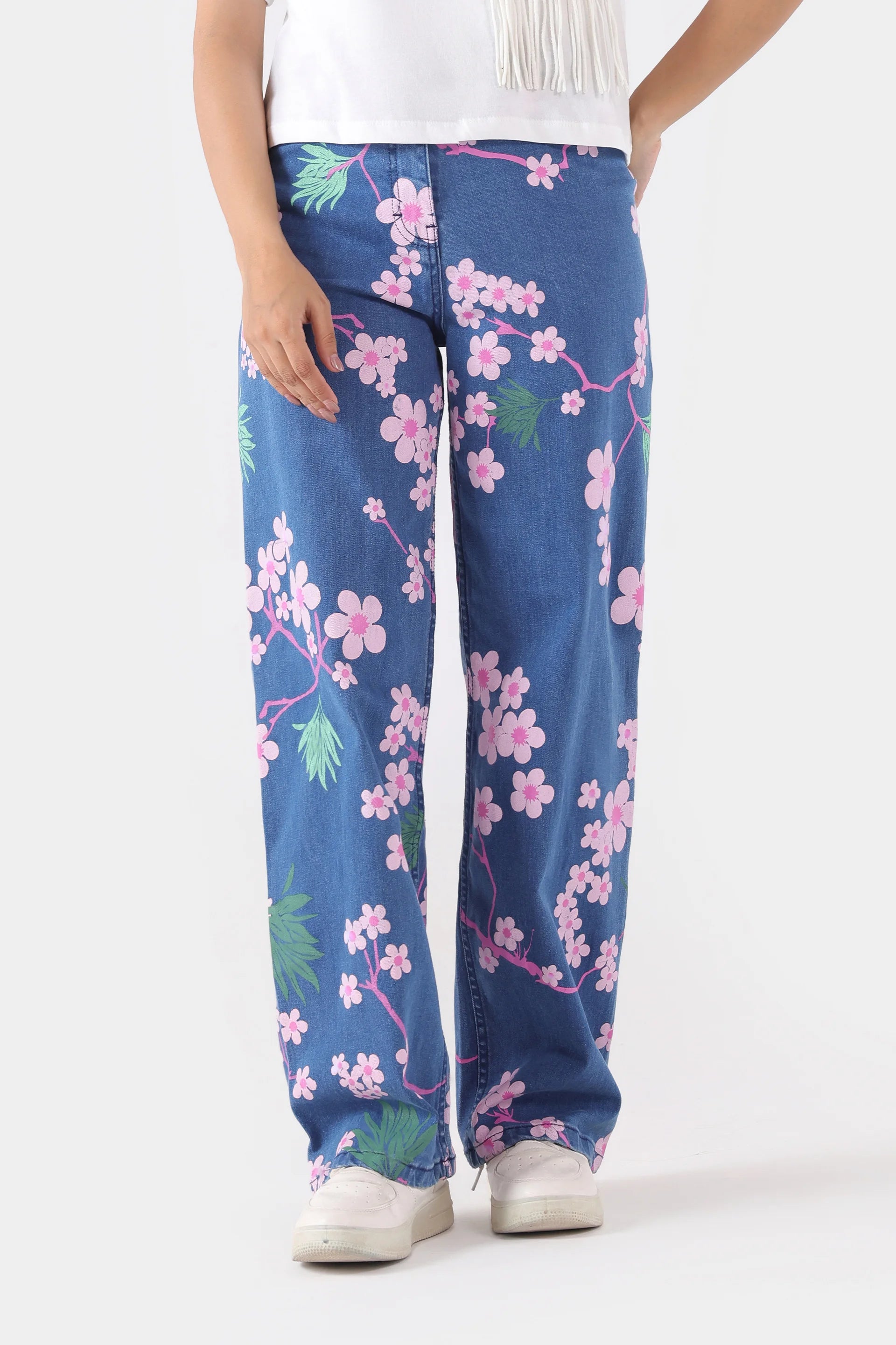 Straight Fit Printed Jeans - Cougar Clothing
