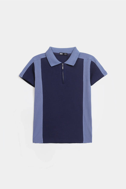 Quarter Zip Paneled Polo - Cougar Clothing