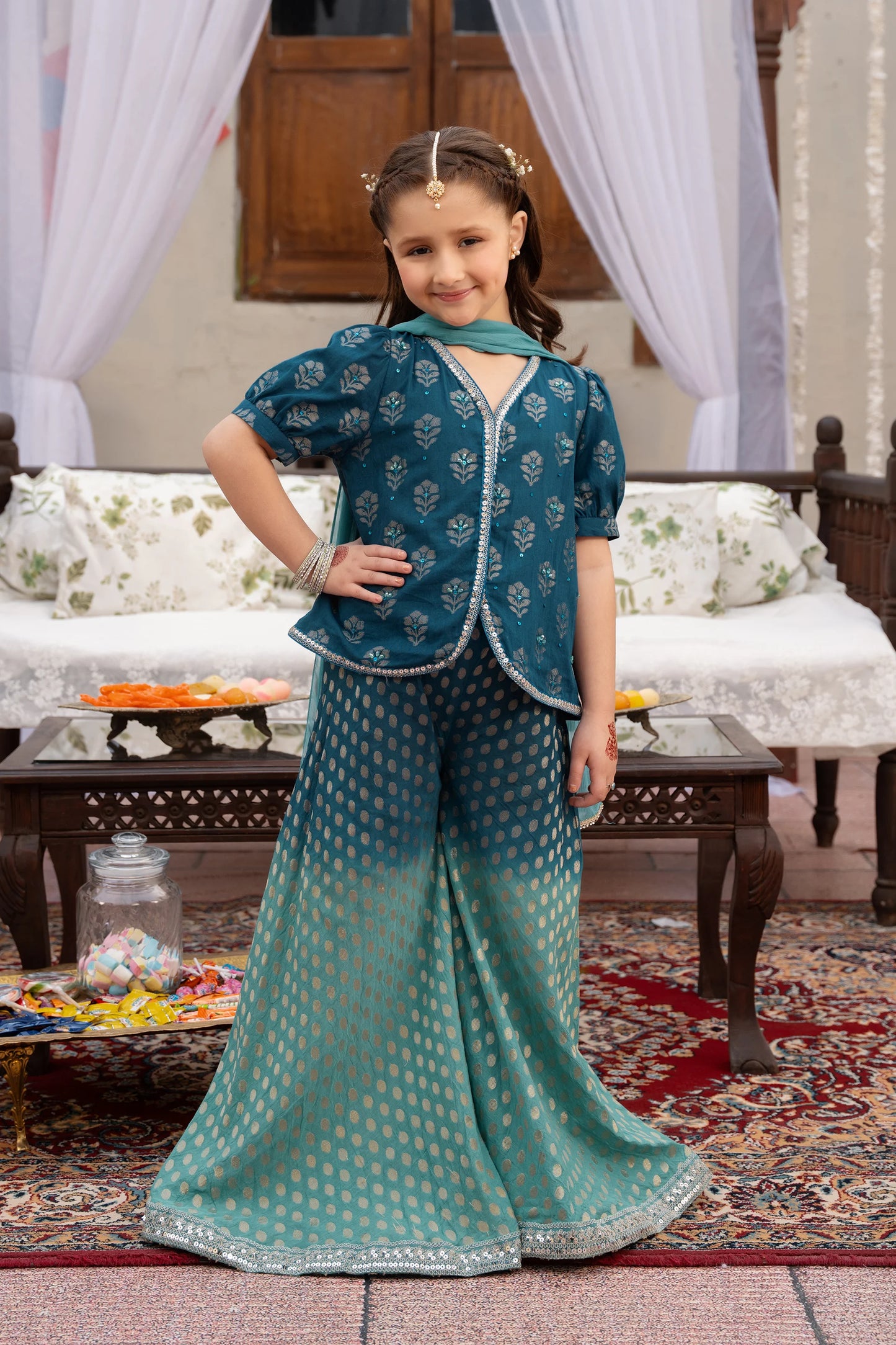 Jamawar Sharara Set - Cougar Clothing