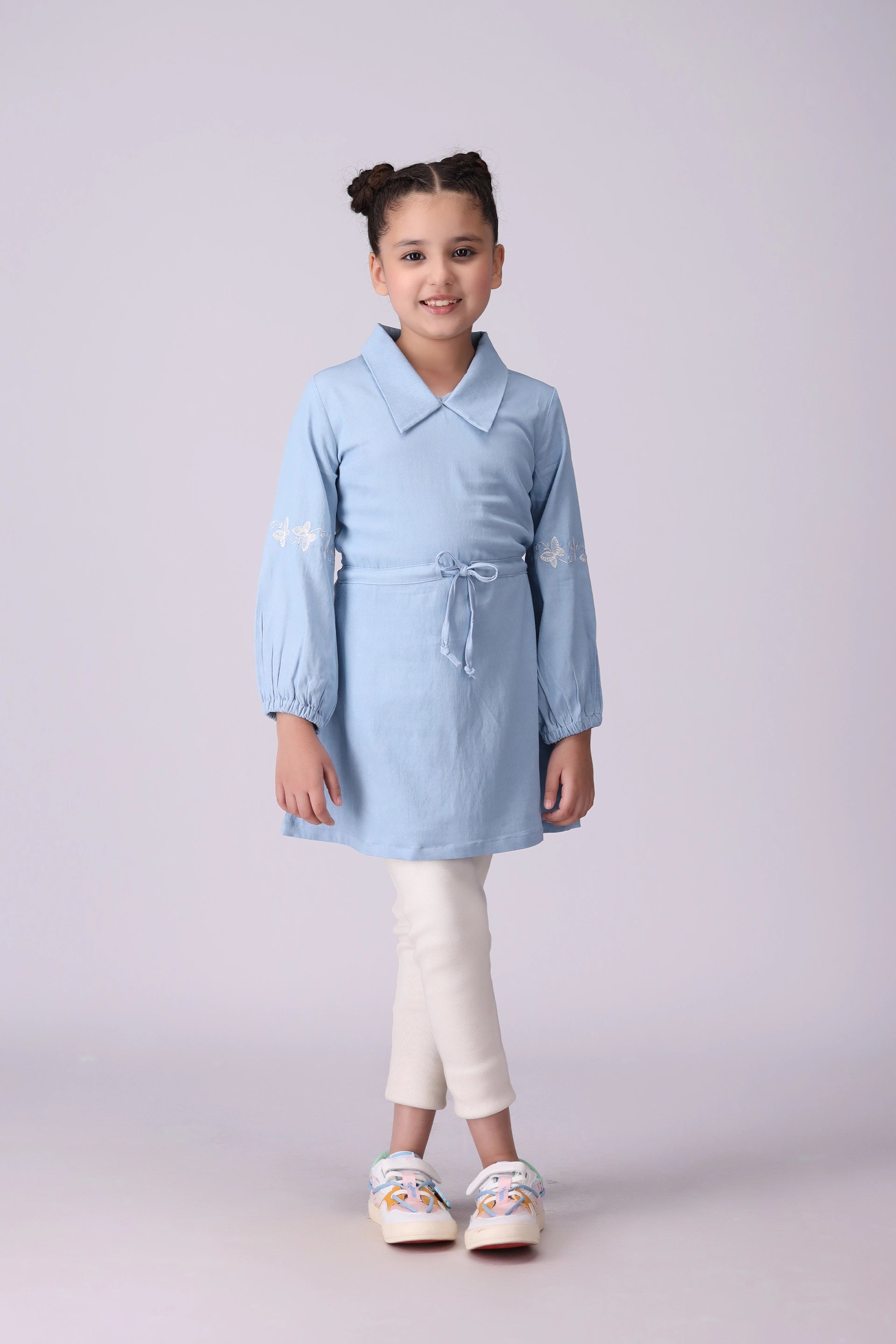 Chambray Embroidered Dress - Cougar Clothing