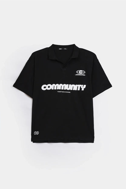Text Print Johnny Collar Polo - Cougar Clothing