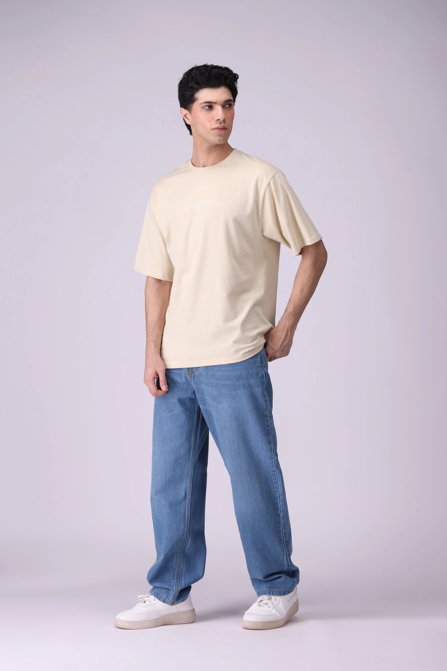 Text Printed Relaxed Fit T-Shirt - Cougar Clothing
