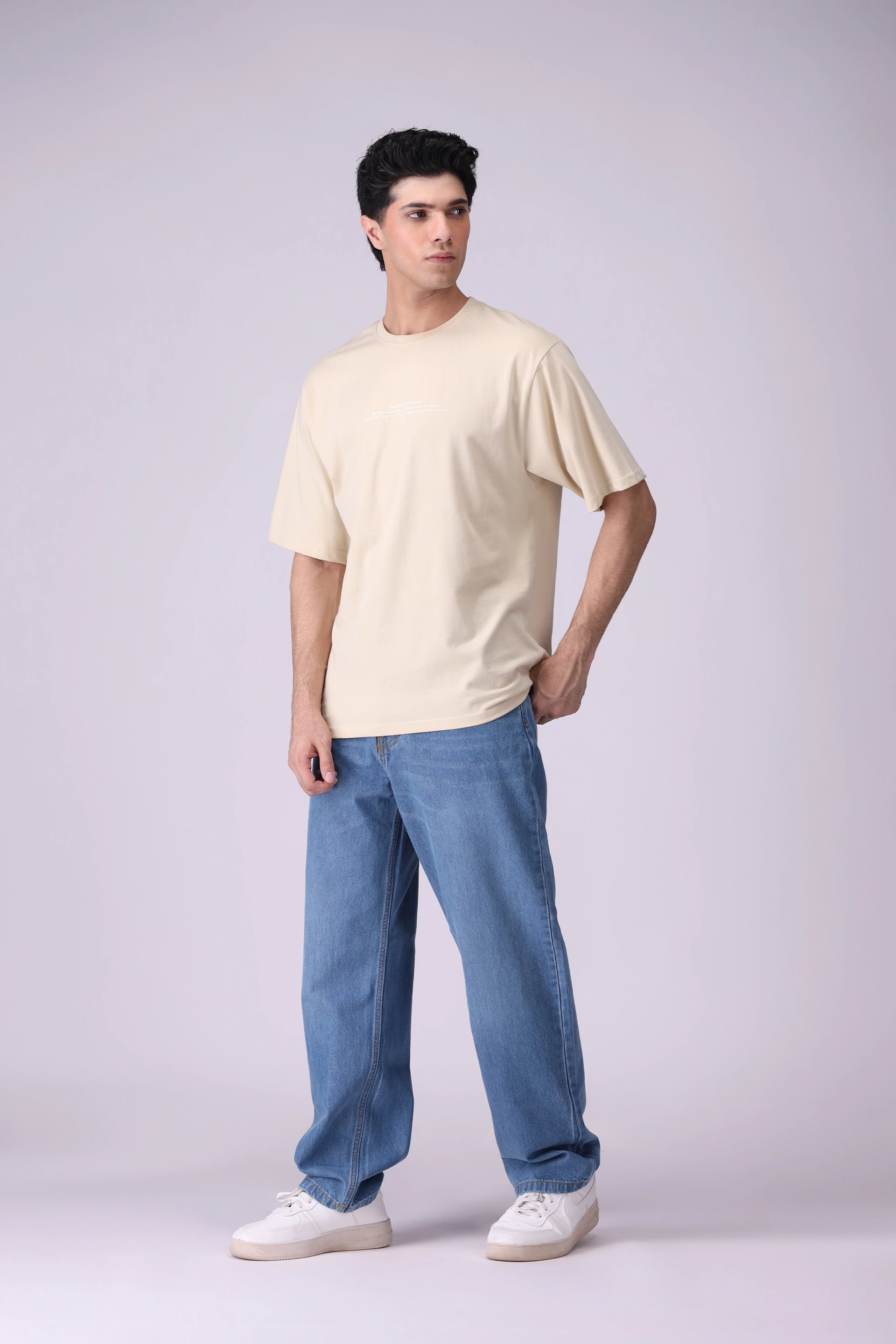 Text Printed Relaxed Fit T-Shirt - Cougar Clothing
