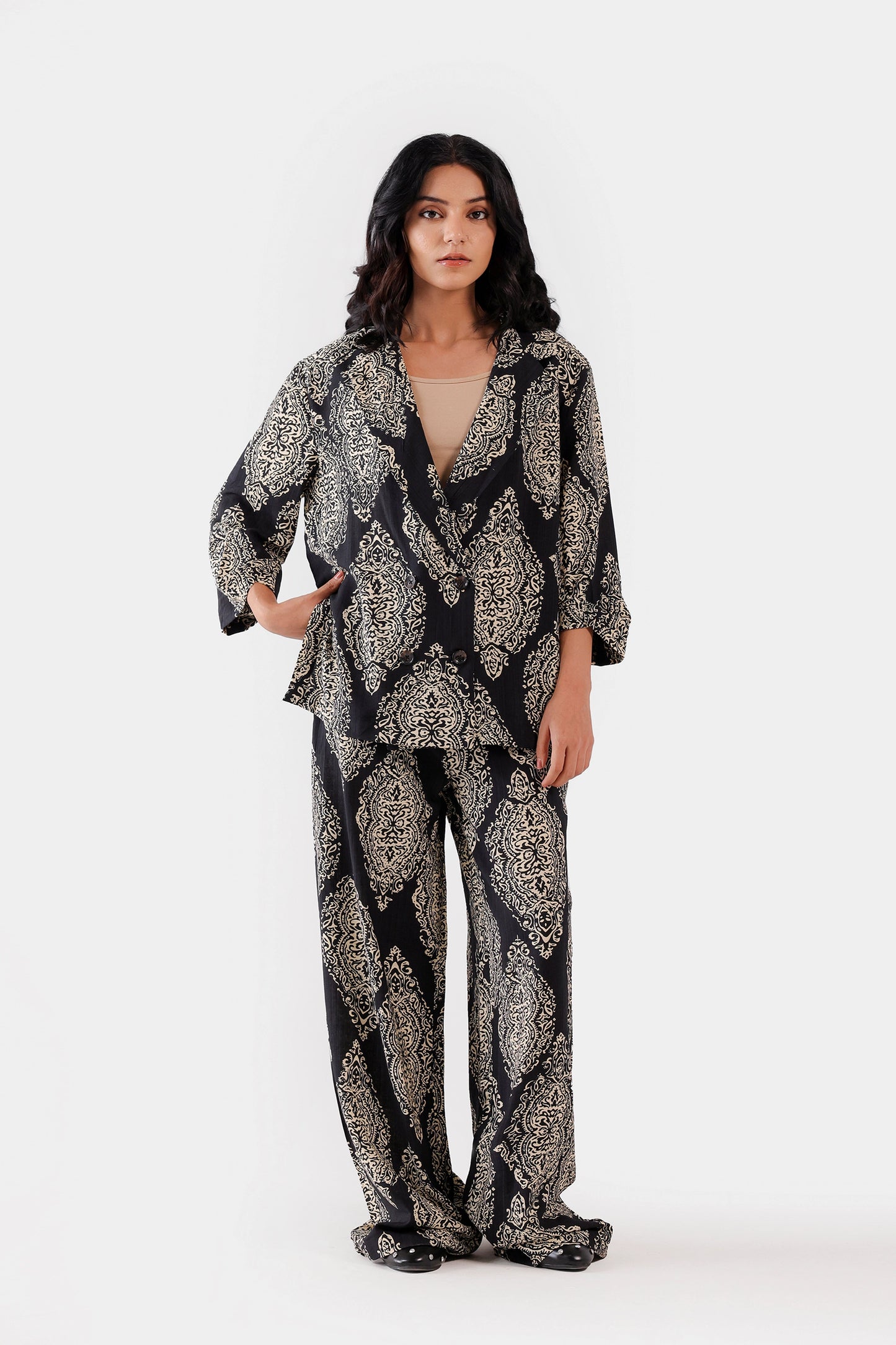 Printed Viscose Blend Trousers - Cougar Clothing