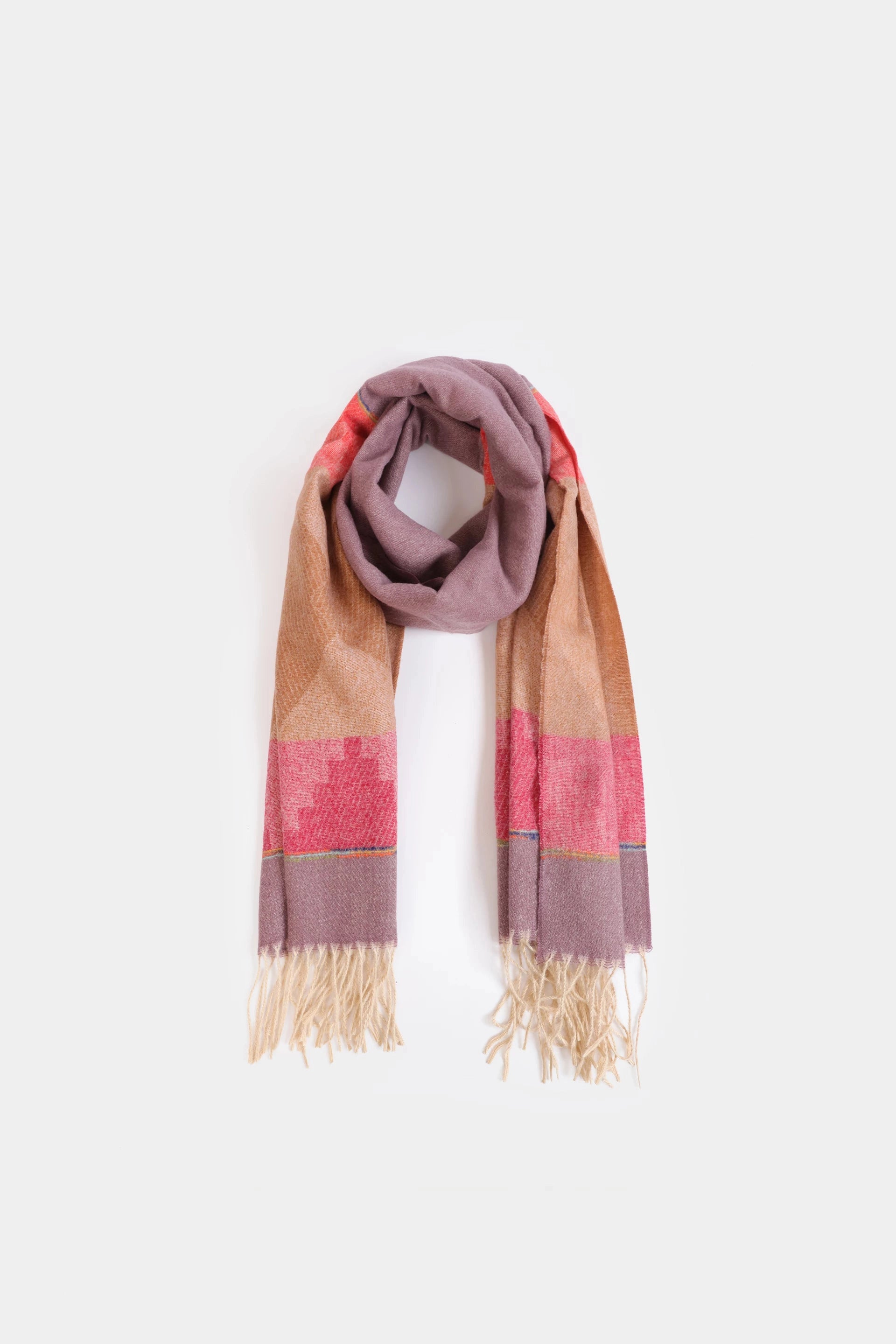 Color Block Knitted Shawl - Cougar Clothing