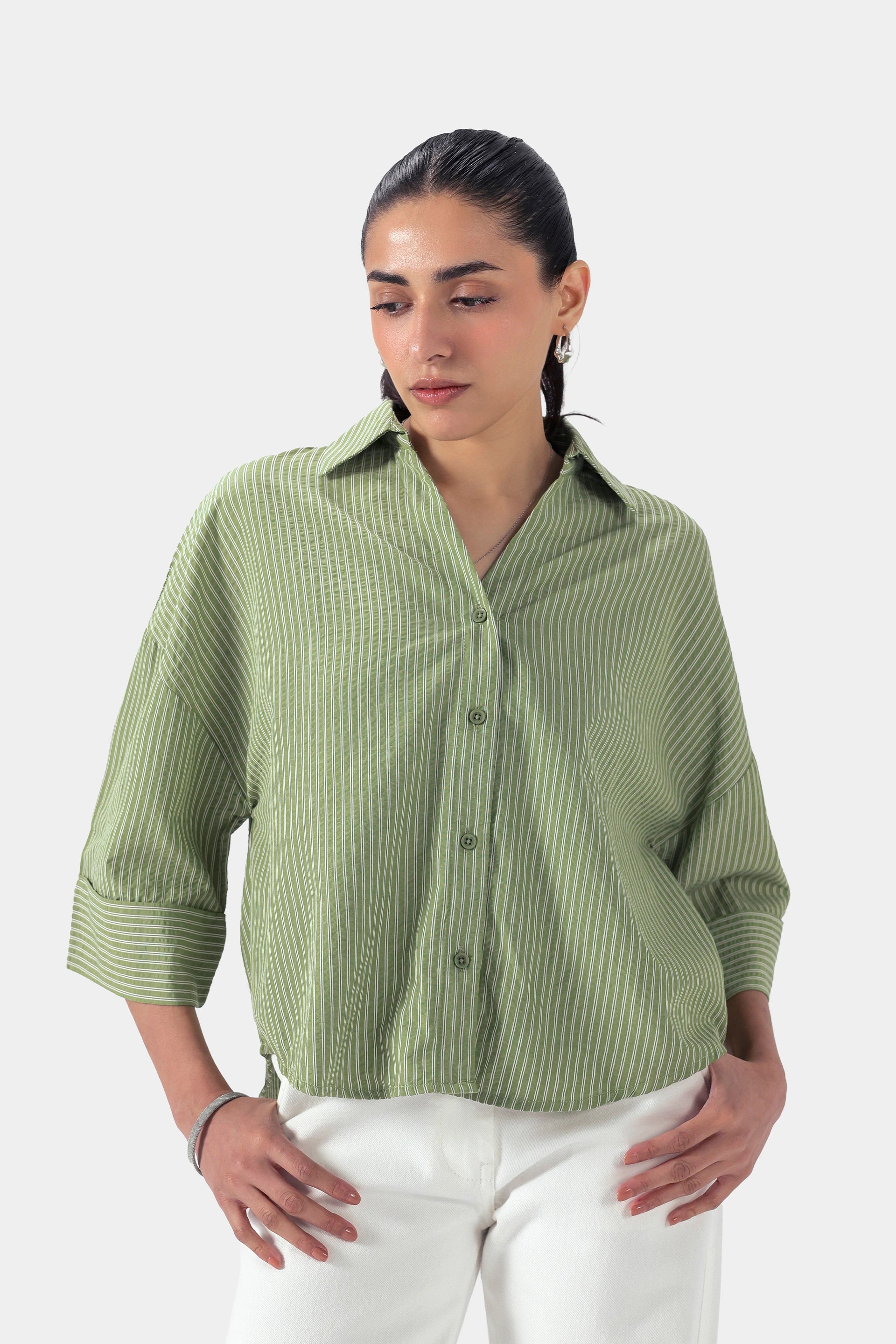 Pin-Striped Oversized Shirt - Cougar Clothing