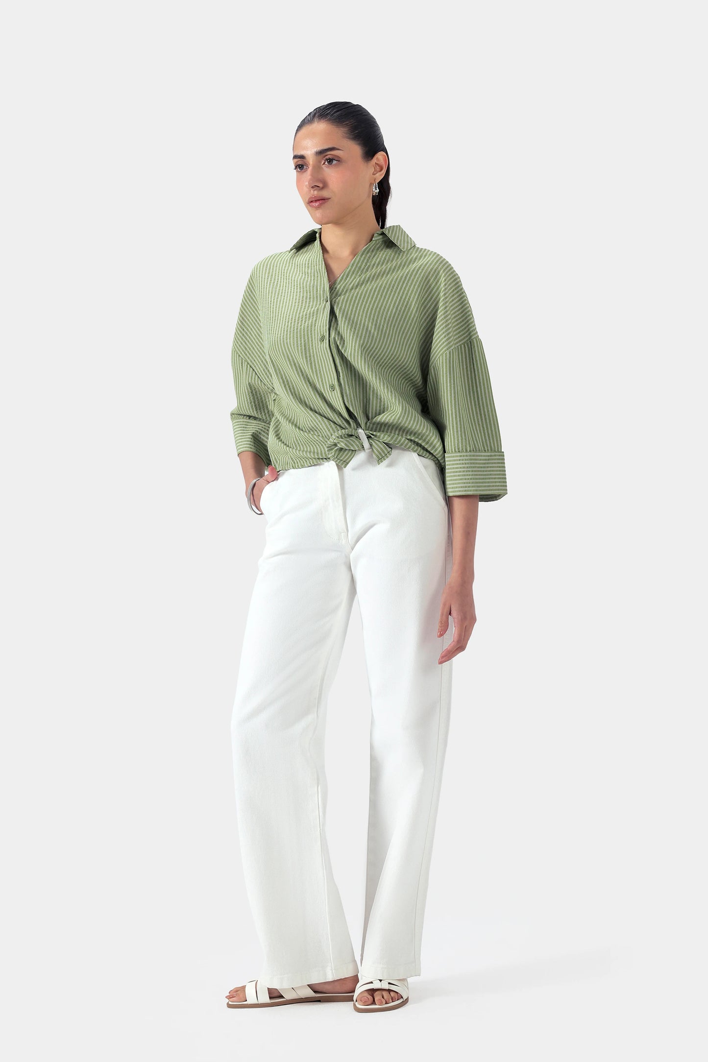 Pin-Striped Oversized Shirt - Cougar Clothing