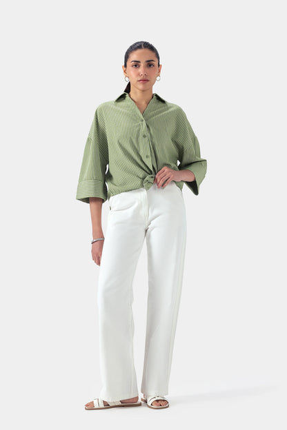 Pin-Striped Oversized Shirt - Cougar Clothing