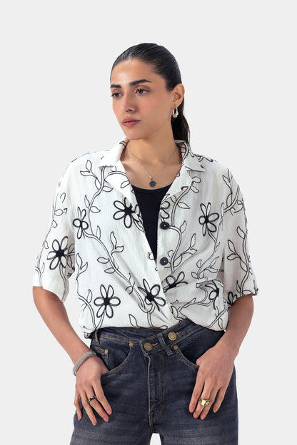 Embroidered Schiffli Shirt - Cougar Clothing